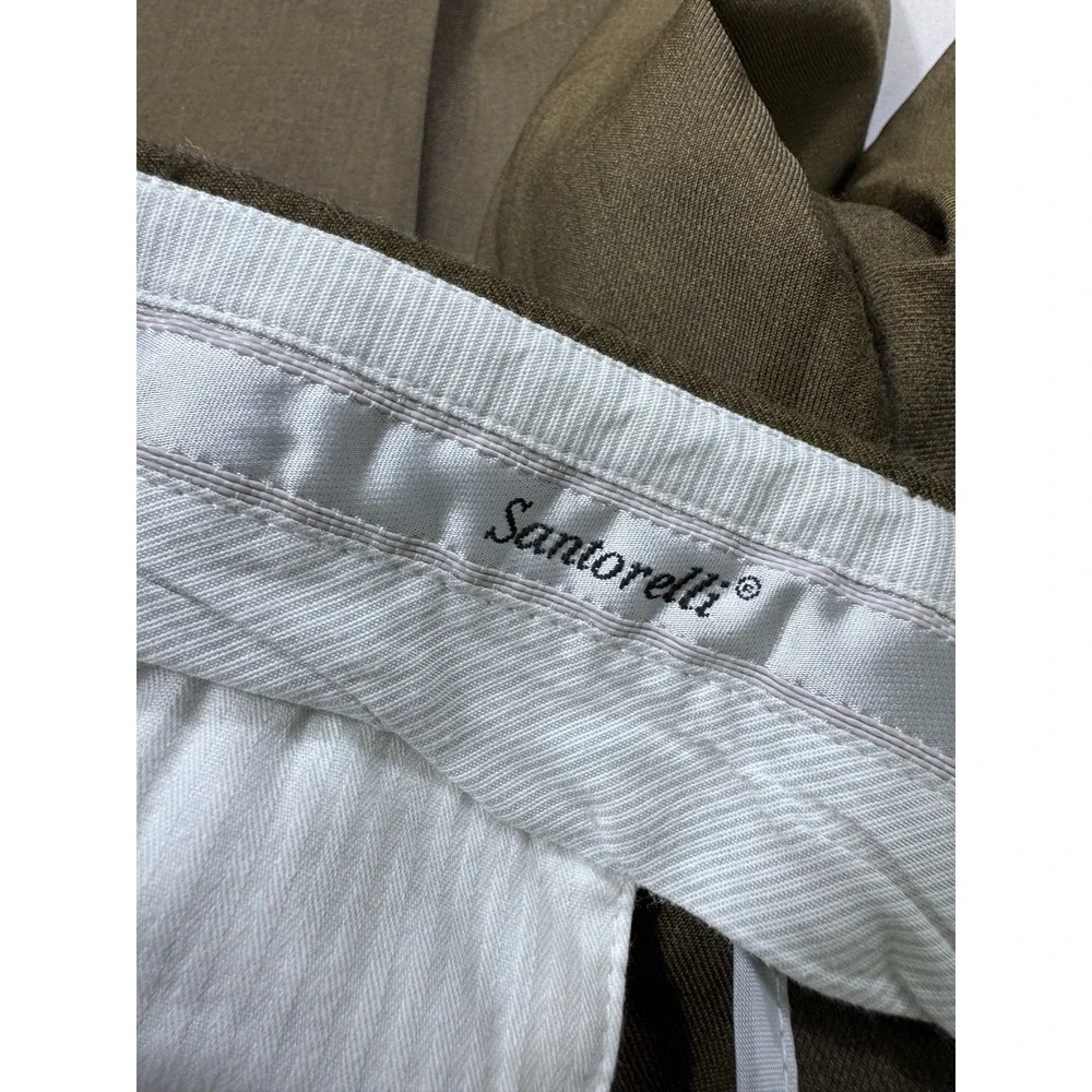 Santorelli Romeo Men’s 38 (37x30) Tobacco Wool Dress Pants Slacks Italy Luxury
